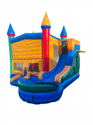 Colorful Castle Bounce House & Water Slide Combo