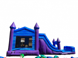 Purple Paradise Bounce House & Waterslide Combo