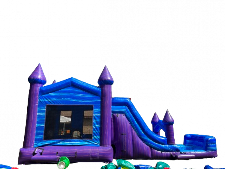 Purple Paradise Bounce House & Waterslide Combo